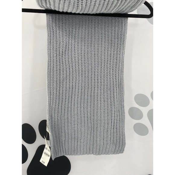 Style & Co NWT Solid Ribbed Muffler Extra Long Recycled Wrap Scarf Grey OS New - Picture 3 of 10